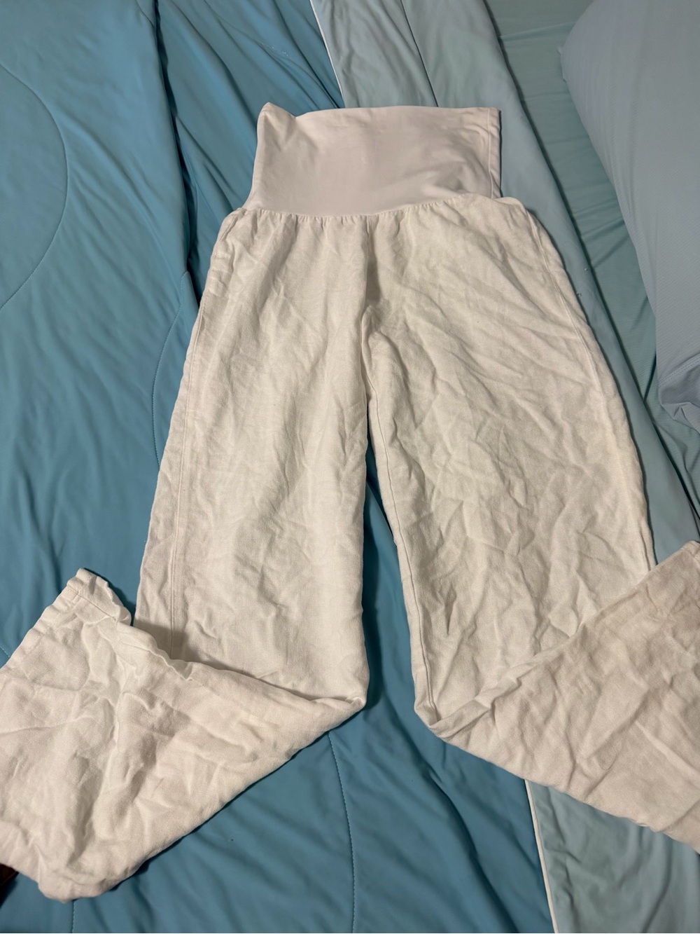 No Boundaries White High-Waist Wide Leg Pants